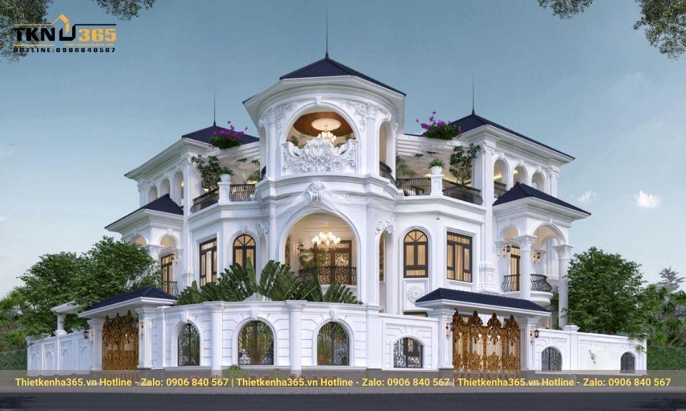 mẫu biệt thự cổ điển 2 mặt tiền