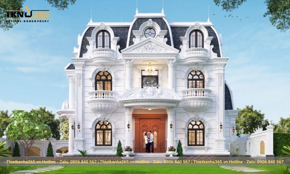 thiết kế biệt thự cổ điển sân vườn