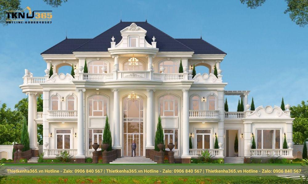 thiết kế biệt thự cổ điển sân vườn