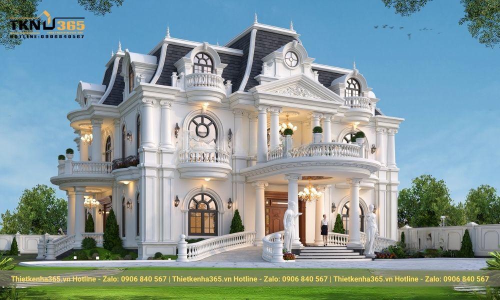 Mẫu thiết kế biệt thự cổ điển 4 tầng