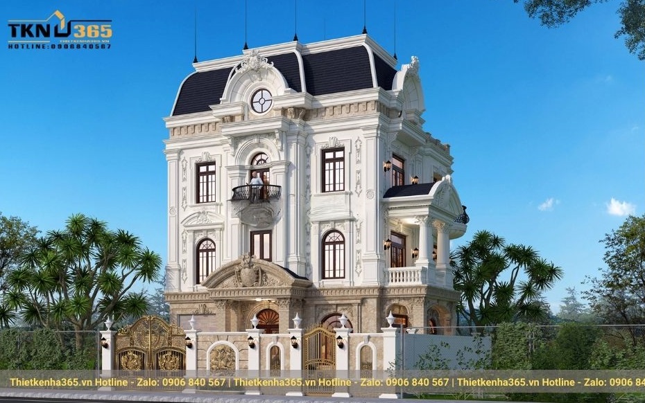 Mẫu biệt thự cổ điển 4 tầng