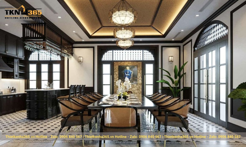 Phòng bếp ăn biệt thự vườn Đông Dương