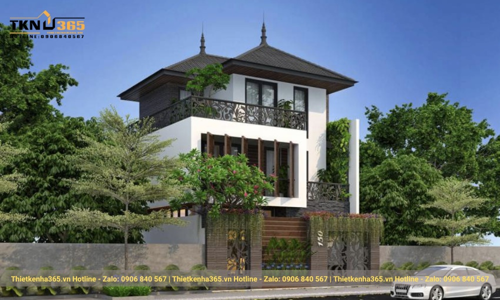 Biệt thự sân vườn phong cách thiết kế Đông Dương