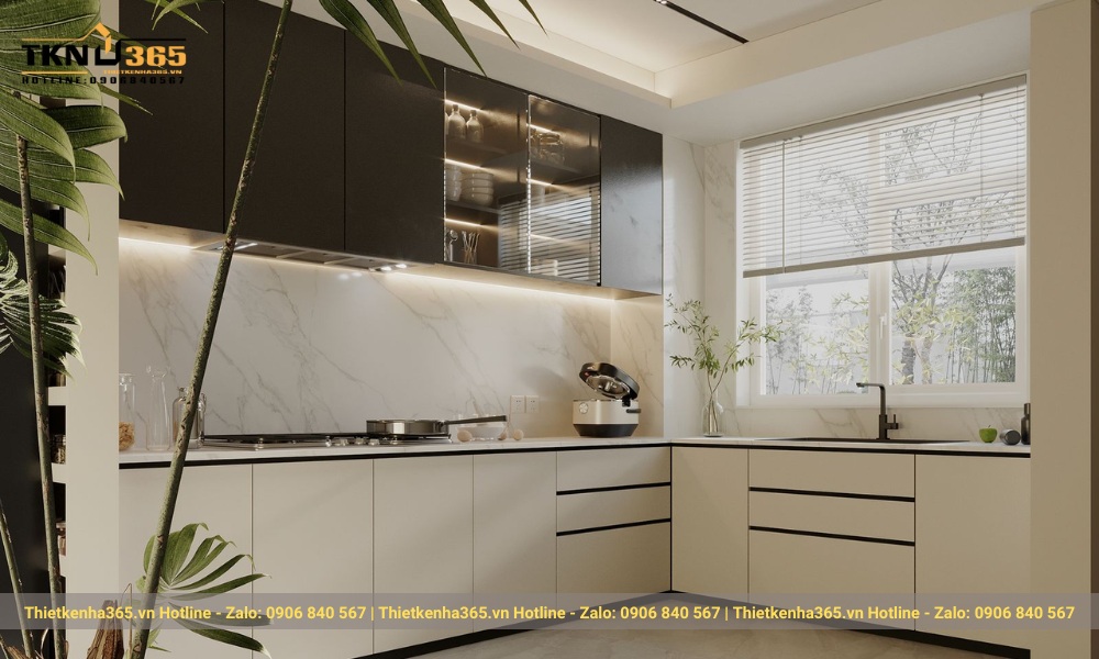 Phòng bếp biệt thự nhà vườn cấp 4 