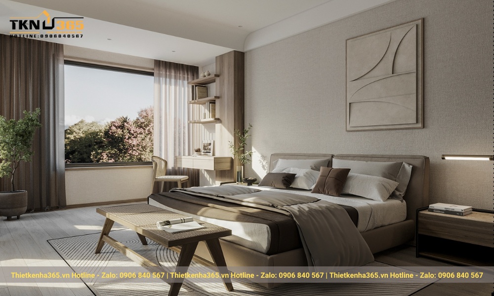 Thiết kế Phòng ngủ biệt thự vườn kiểu Nhật Bản 