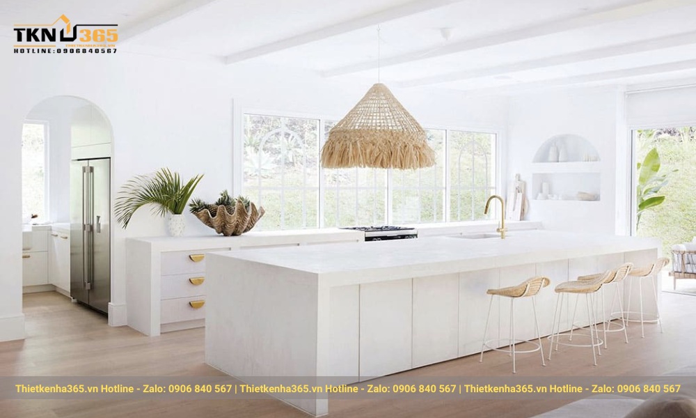 phòng bếp biệt thự phong cách Địa Trung Hải 