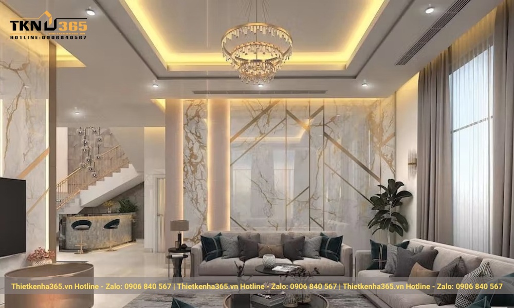 Nội thất phòng khách biệt thự sân vườn