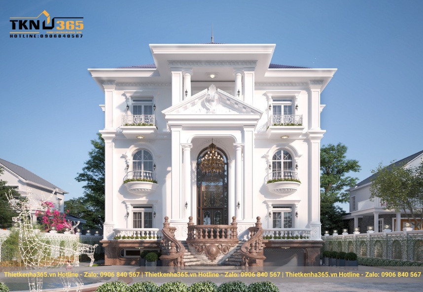 biệt thự sân vườn phong cách tân cổ điển 