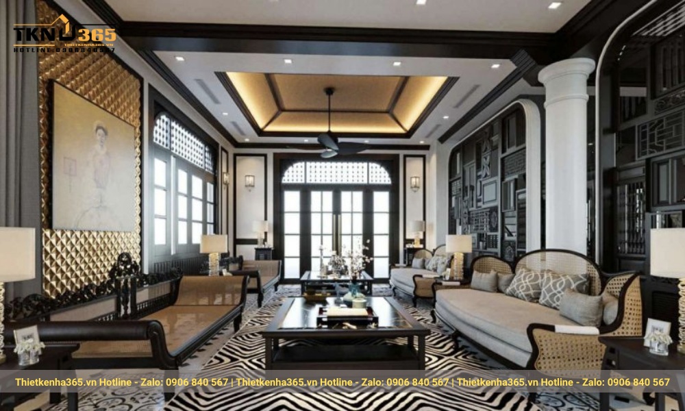 Phòng khách biệt thự vườn Đông Dương