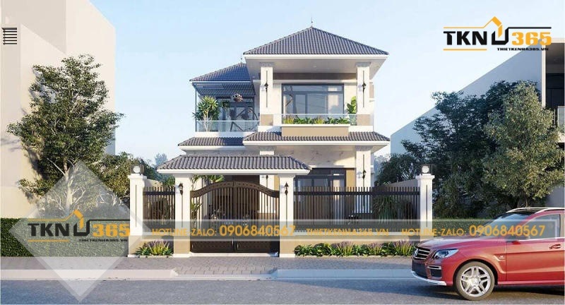 Nhà 2 tầng 8x10m mái thái
