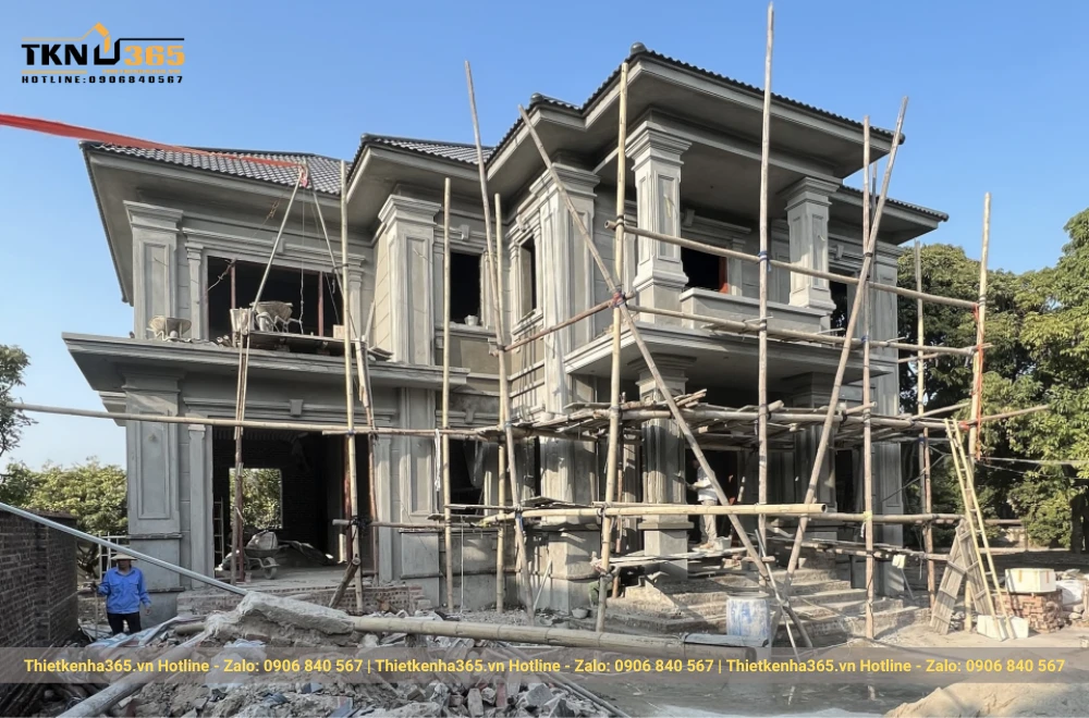 công trình xây biệt thự 2 tầng 