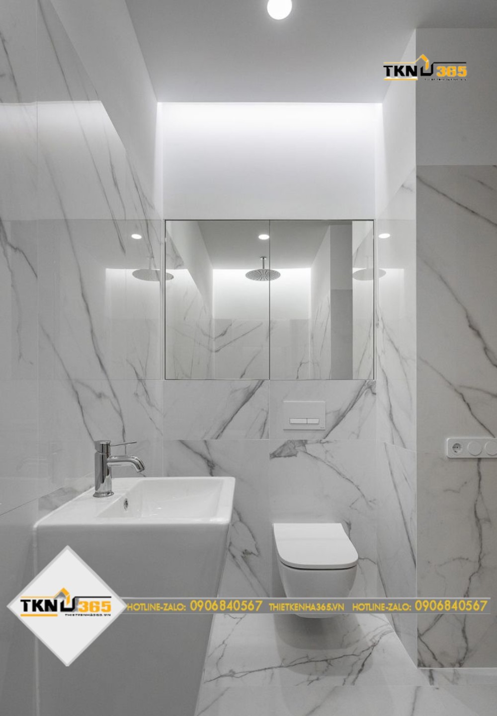 Phòng tắm mẫu thiết kế nhà ống 40m2 đẹp lựa chọn lối thiết kế tối giản để tối ưu diện tích