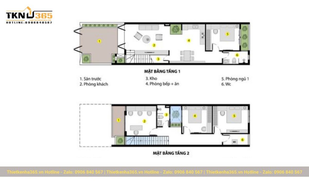 Mẫu nhà phố 2 tầng 5x15