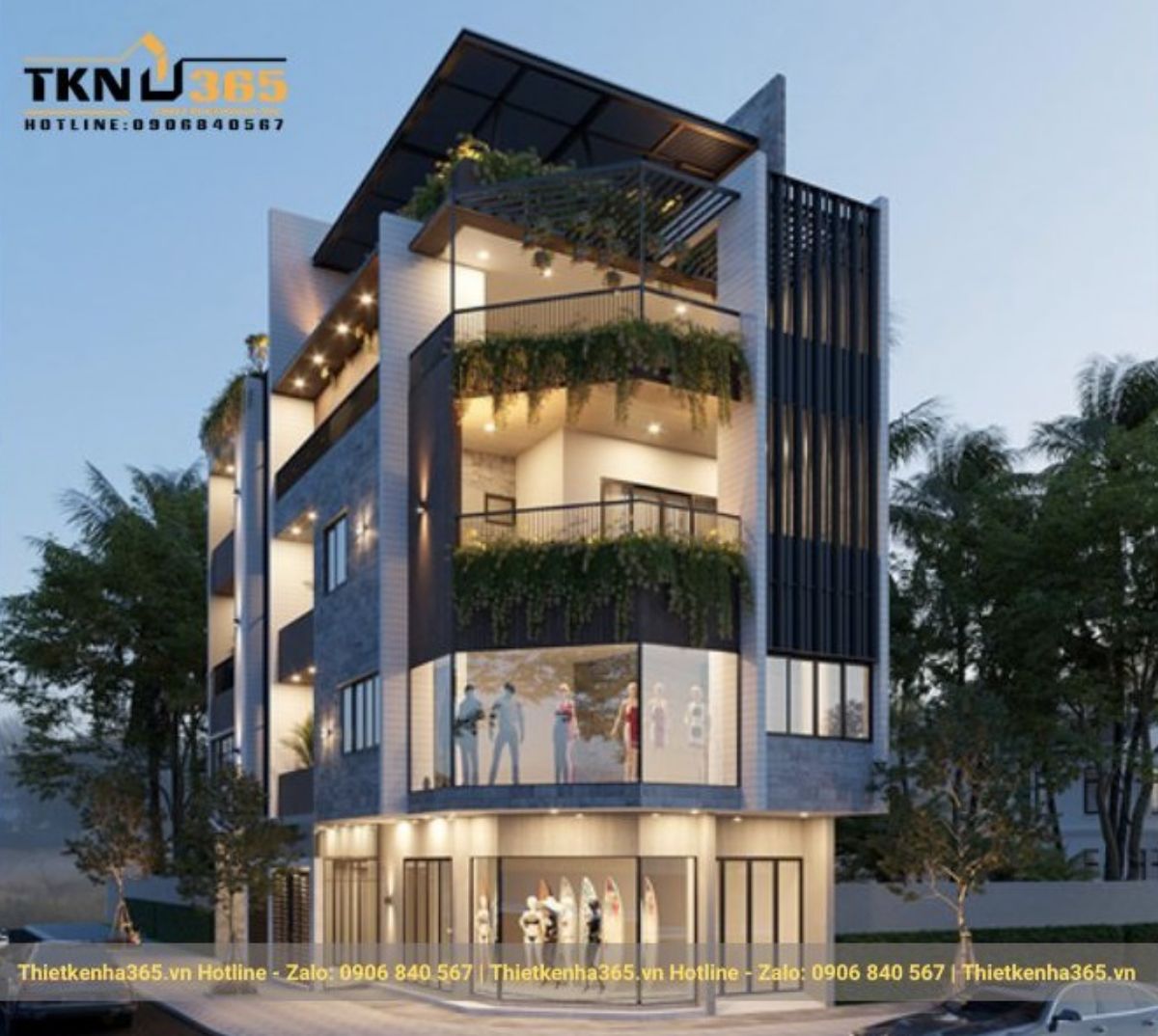Mẫu thiết kế nhà 2 mặt tiền kinh doanh đẹp