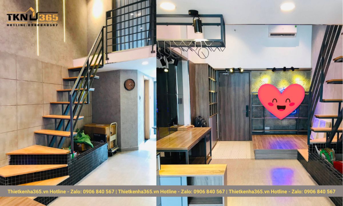 nội thất nhà cấp 4 có gác lửng