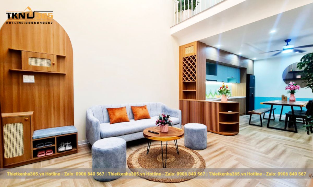 nội thất nhà cấp 4 có gác lửng