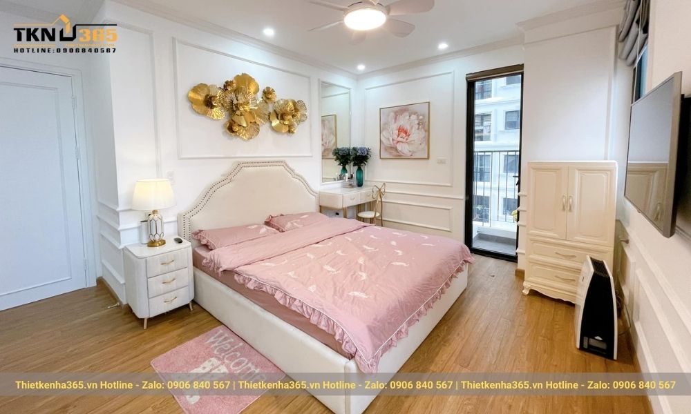 Phòng ngủ phong cách tân cổ điển sử dụng chất liệu nội thất cao cấp