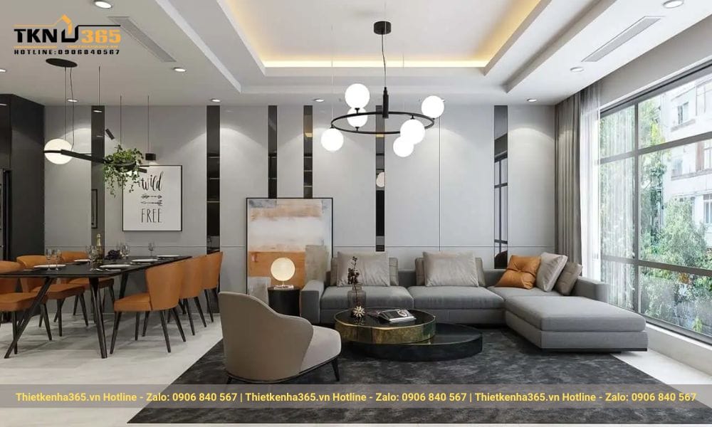 Phong cách hiện đại ấn tượng sắc xám cá tính