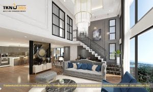 Thiết kế nh&agrave; th&ocirc;ng tầng hiện đại, sang trọng