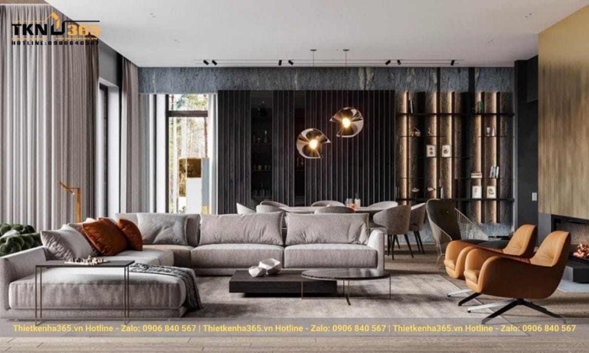 Thiết kế phòng khách phong cách Luxury