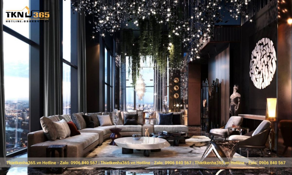 Thiết kế phòng khách phong cách Luxury