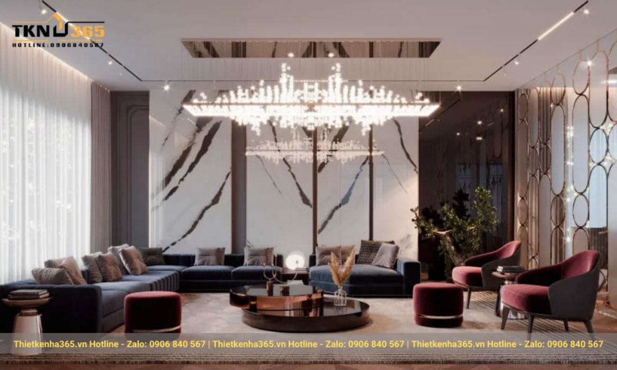 Thiết kế phòng khách phong cách Luxury