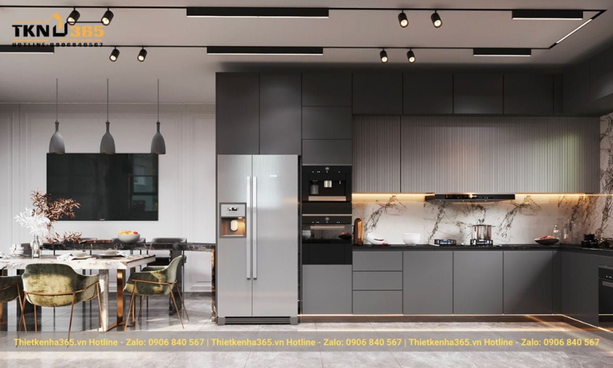 Phòng bếp - phòng ăn phong cách Luxury