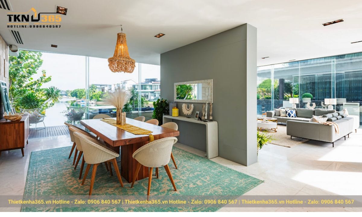 Phòng bếp - phòng ăn phong cách Luxury