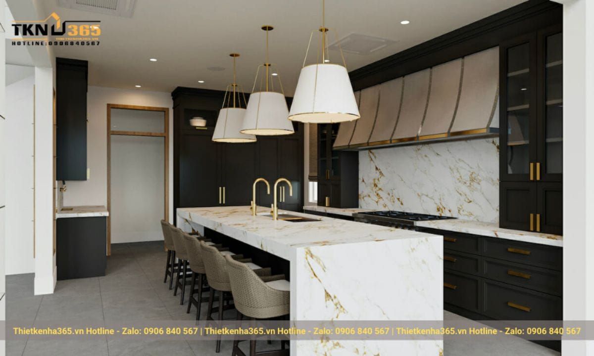 Phòng bếp - phòng ăn phong cách Luxury