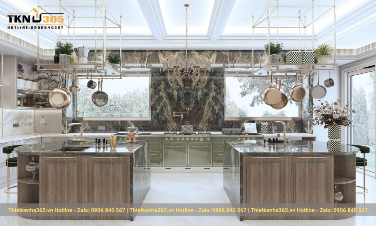 Phòng bếp - phòng ăn phong cách Luxury