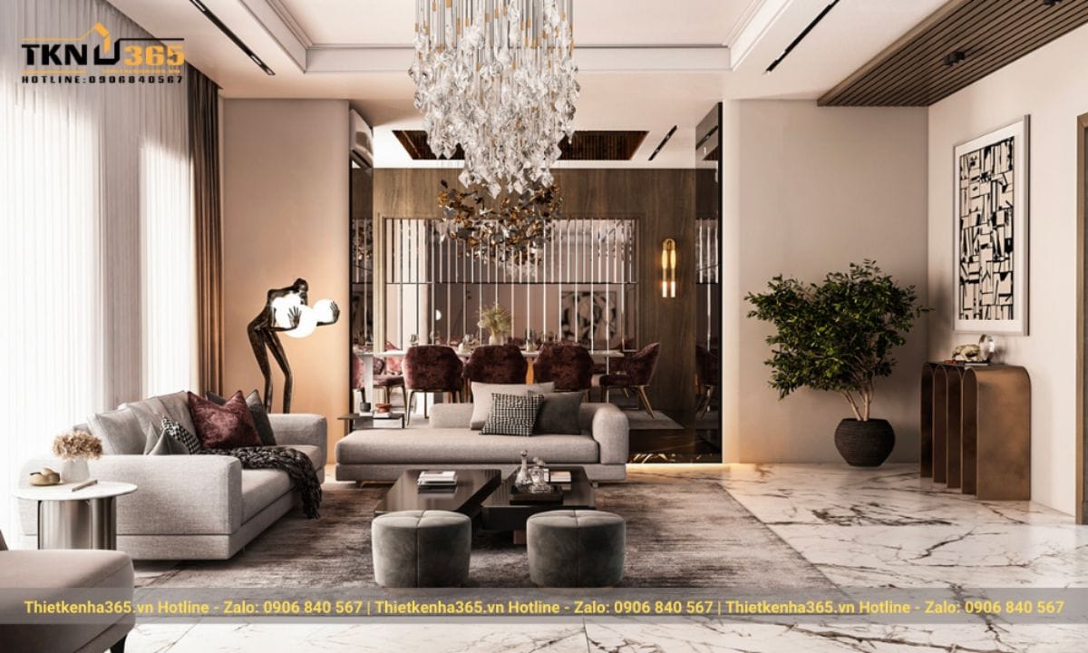 Mẫu 3: Thiết kế nội thất căn hộ phong cách Luxury thời thượng