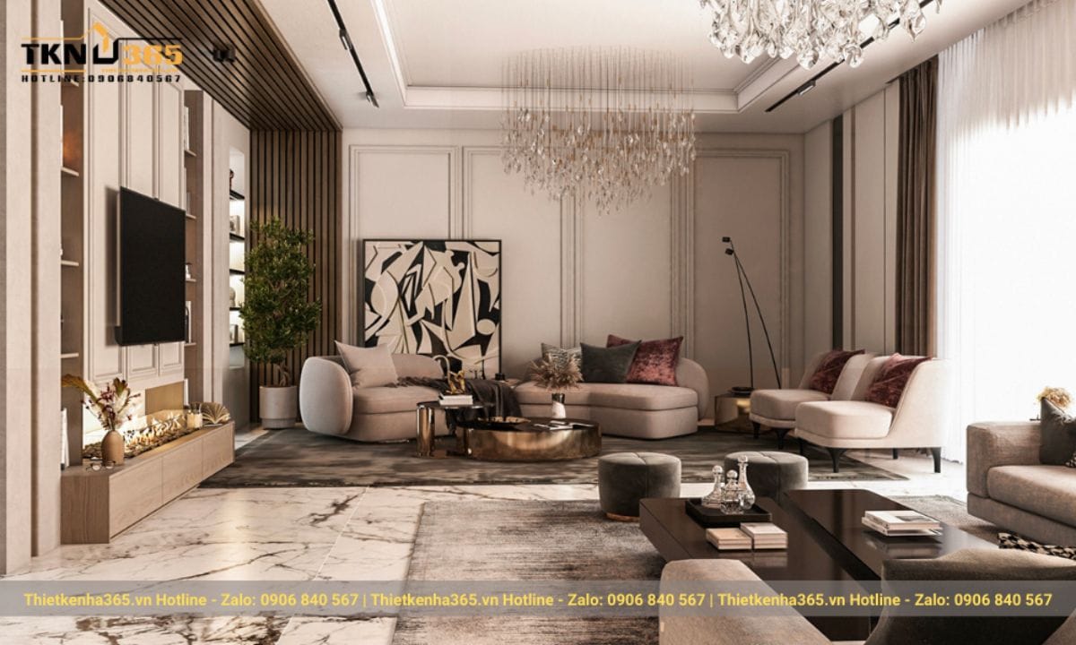 Mẫu 3: Thiết kế nội thất căn hộ phong cách Luxury thời thượng