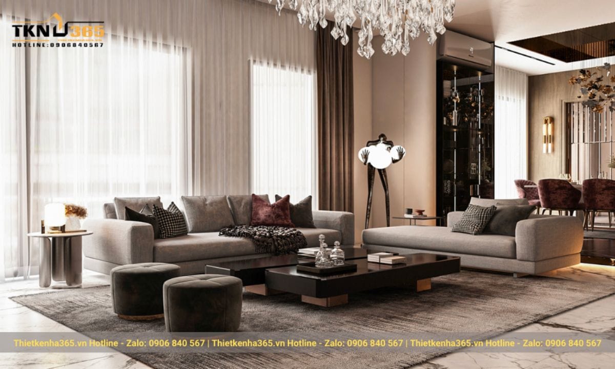 Mẫu 3: Thiết kế nội thất căn hộ phong cách Luxury thời thượng