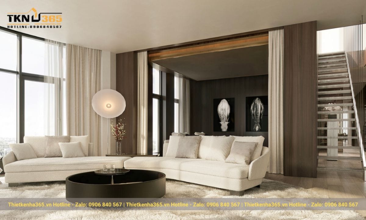 Mẫu 4: Thiết kế nội thất nhà phố phong cách Luxury sang trọng