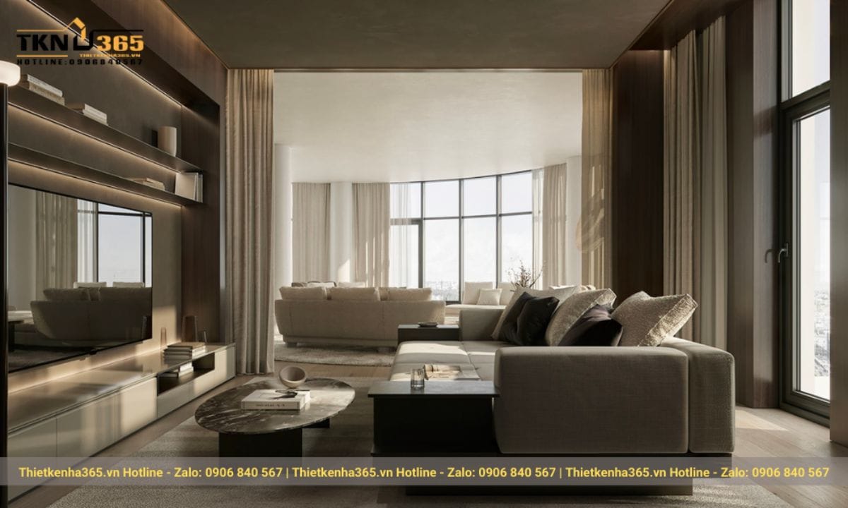 Mẫu 4: Thiết kế nội thất nhà phố phong cách Luxury sang trọng