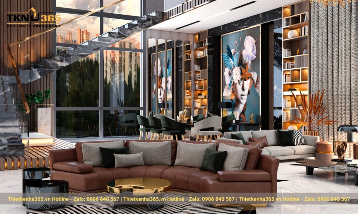 Mẫu 5: Mẫu thiết kế nội thất Duplex phong cách Luxury cao cấp