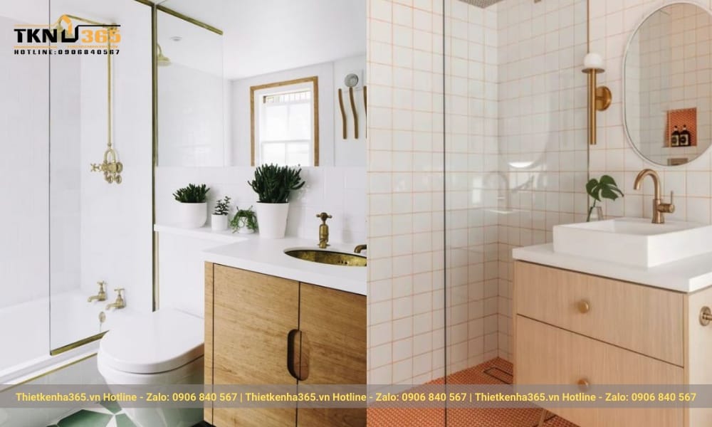 Nhà tắm Vintage đơn giản mà vẫn độc đáo.