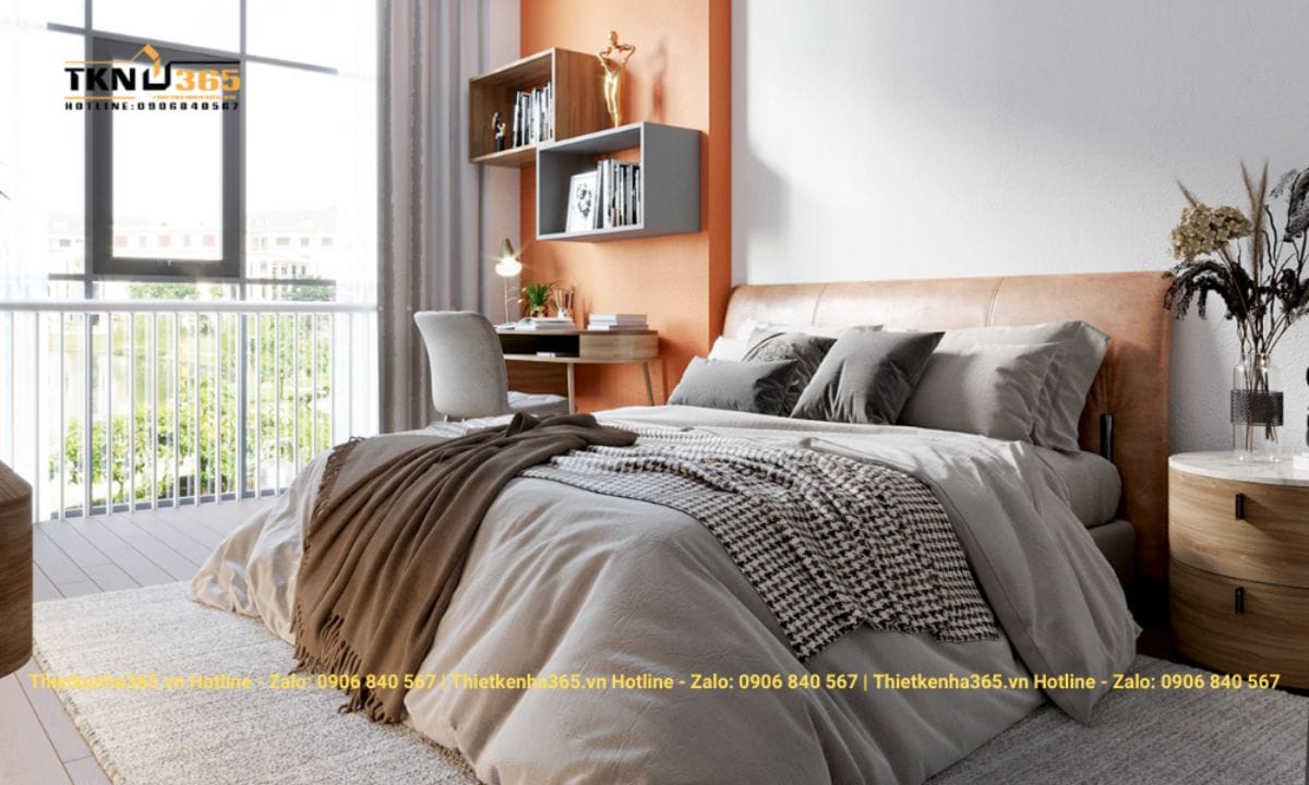 Thiết kế nội thất phòng ngủ master chung cư 62m2