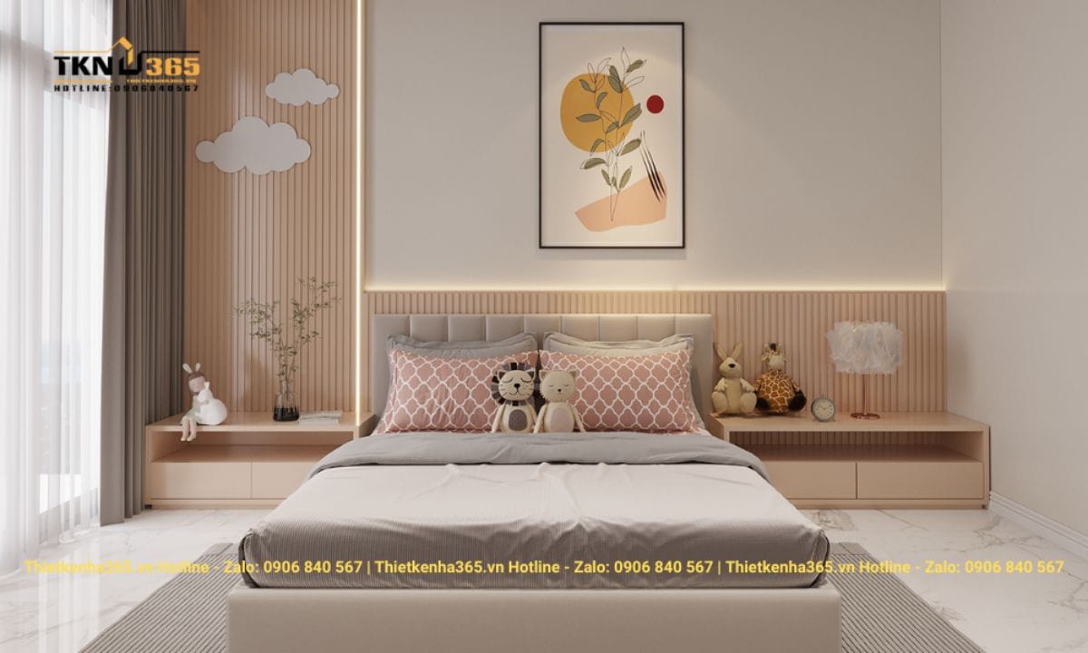 Thiết kế nội thất phòng ngủ master chung cư 62m2