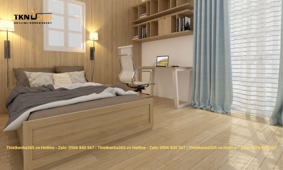 Thiết kế nội thất phòng ngủ nhỏ chung cư 62m2