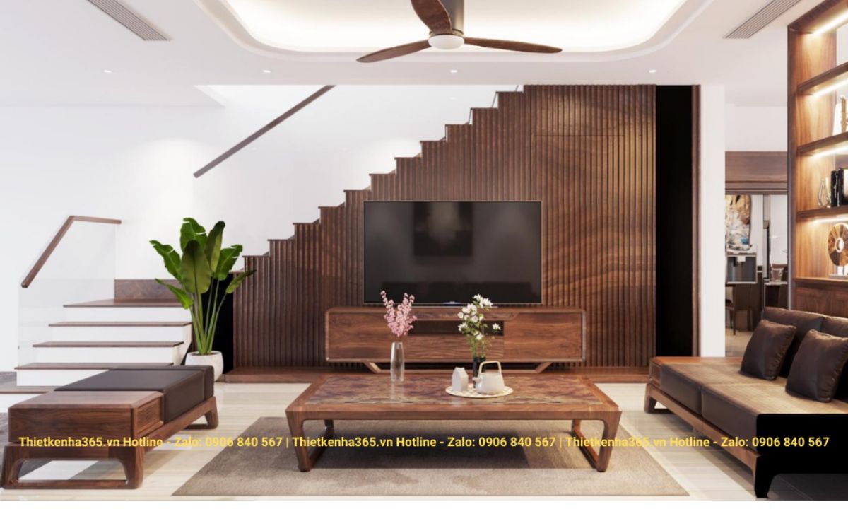 thiet ke noi that gam cau thang 14