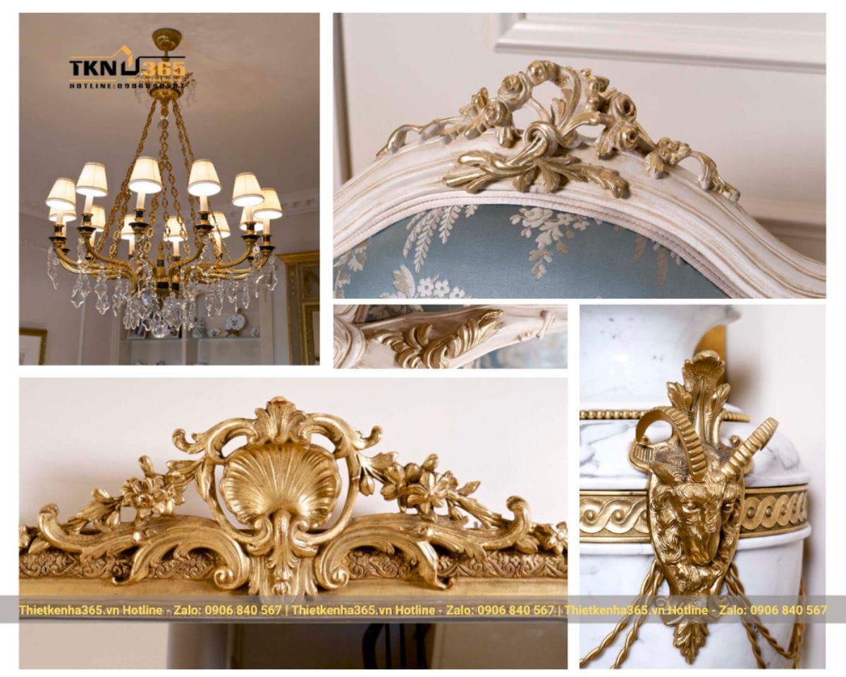 Họa tiết cầu kỳ - Đặc trưng thiết kế nội thất kiểu Pháp