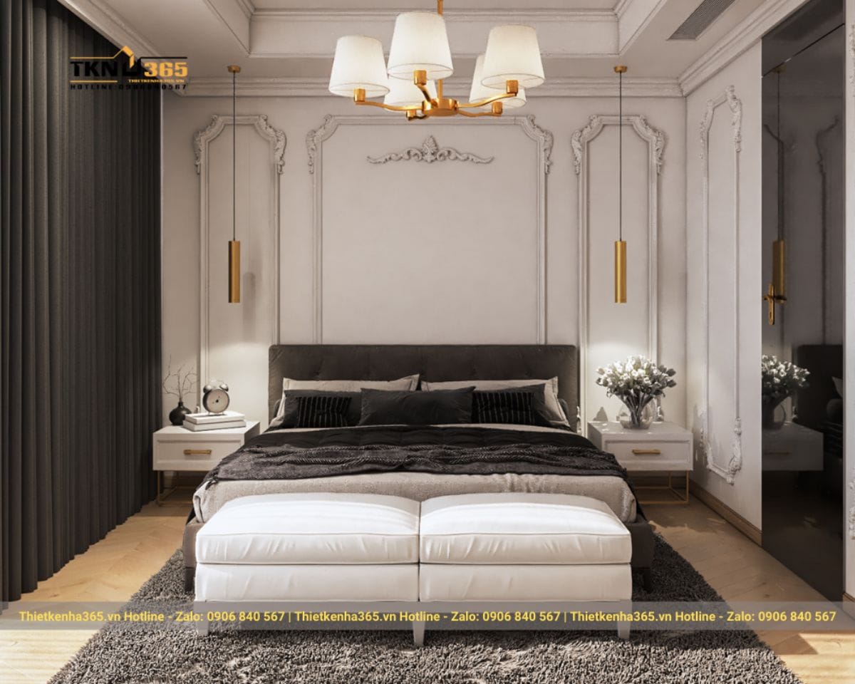 Phòng ngủ đẹp cho nhà kiểu Pháp