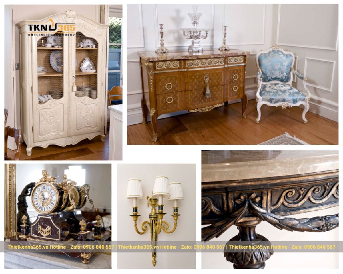 Họa tiết đặc trưng trong phong cách nội thất Pháp