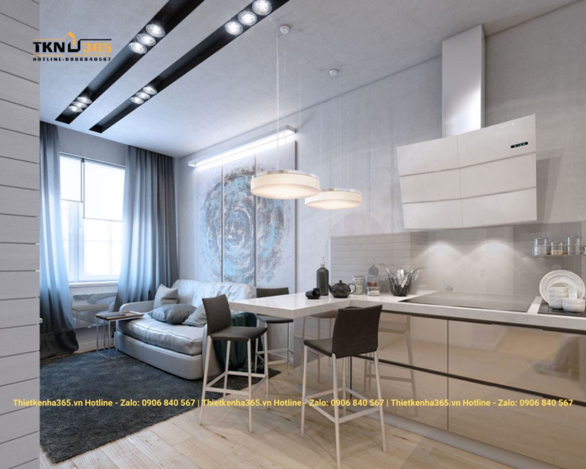 Thiết kế nội thất nhà hẹp 40m2