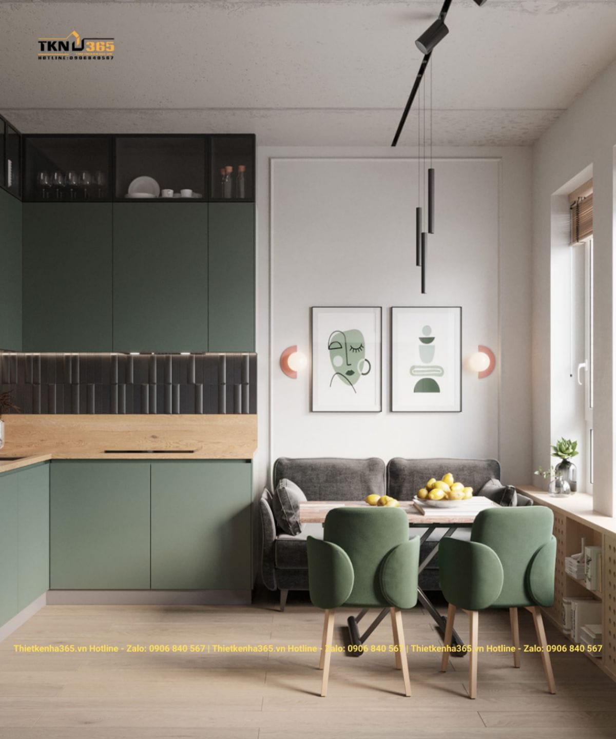 Mẫu thiết kế nội thất nhà diện tích nhỏ 45m2