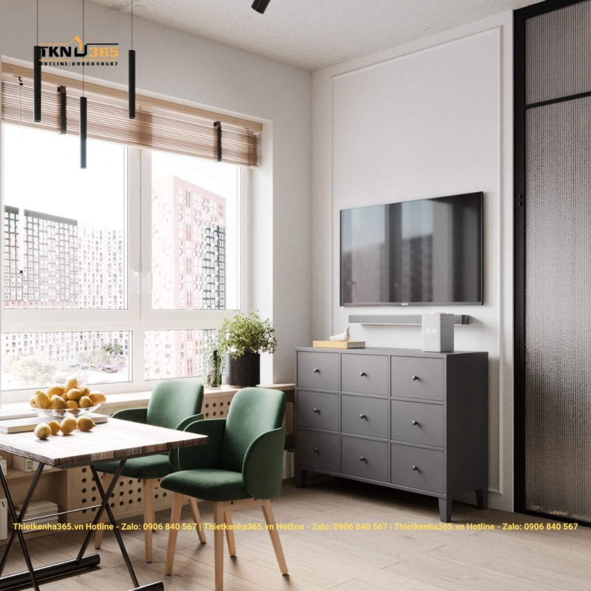 Mẫu thiết kế nội thất nhà diện tích nhỏ 45m2