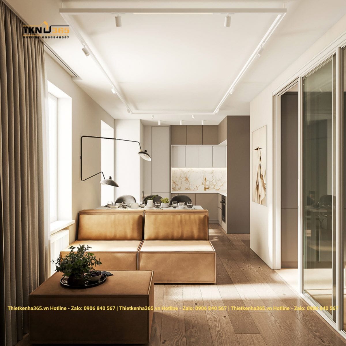 Mẫu thiết kế nội thất nhà diện tích nhỏ 45m2