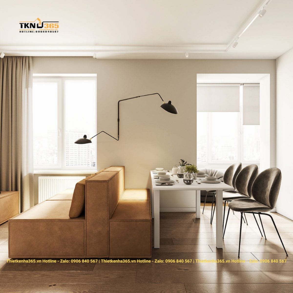 Mẫu thiết kế nội thất nhà diện tích nhỏ 45m2