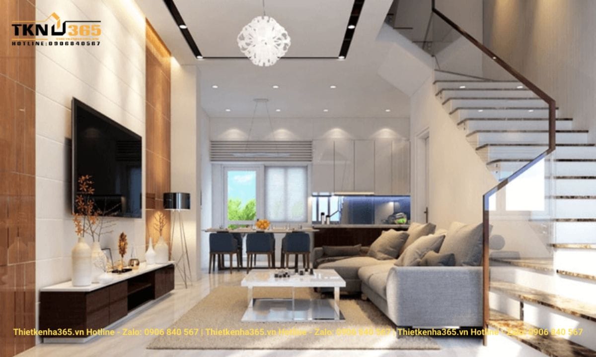 Mẫu nội thất phòng khách nhà ống 5x4m